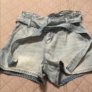 Paper bag Jean shorts